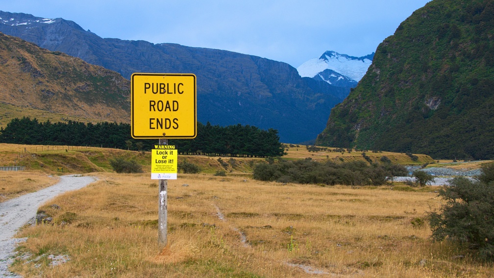 End of public road