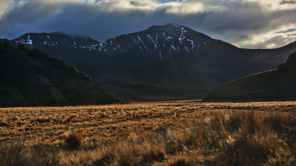 Clare Peak from Waterloo Burn valley near Becketts Hut