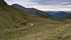 Tarns in basin west of Spence Hut