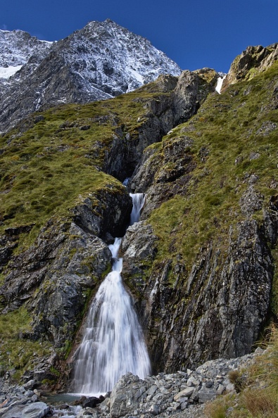 Waterfall under Mount Huxley, Upper Ahuriri Valley