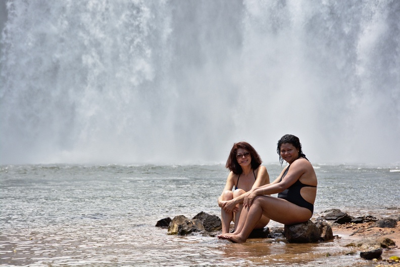 Girls by Waterfall São Romão