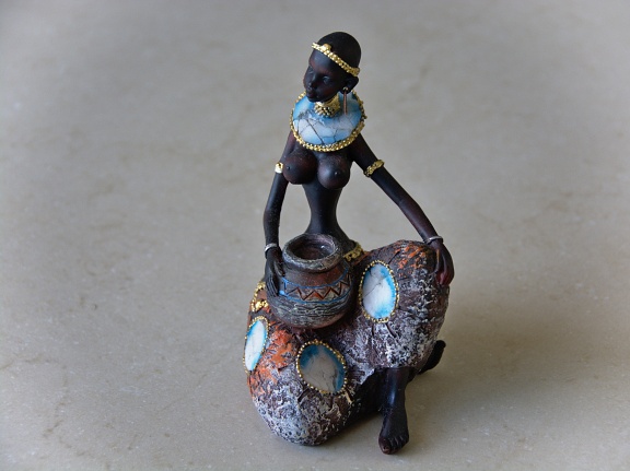 Statuette of African woman sitting