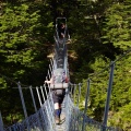 Tramper crossing swing bridge