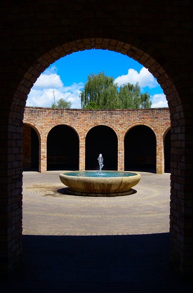 Archway and fountain