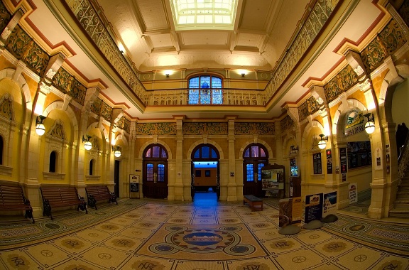 Railway station hall