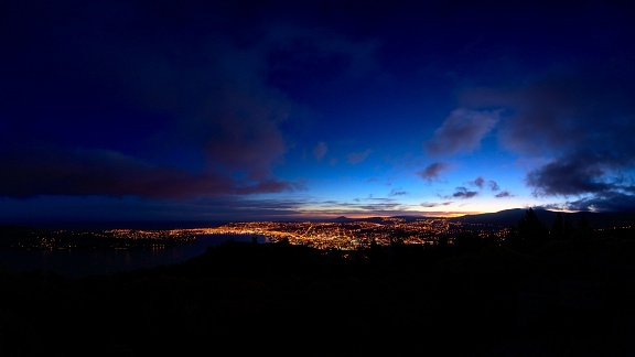 Dunedin at night from Signal Hill
