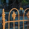 Floral ornaments on grave fence