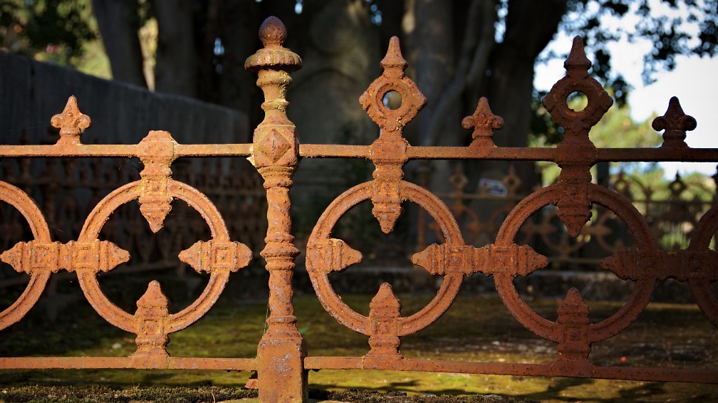 Detail of old grave fence