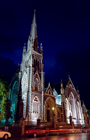 Knox church at night