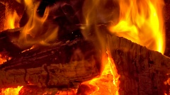 Roaring fire inside a furnace