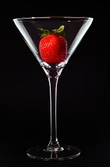 Strawberry in a Martini glass