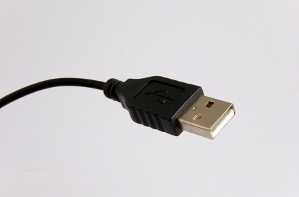 Detail of black USB connector