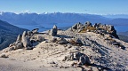 Granite sand and boulders on Mount Titiroa, Lake Manapouri in ba
