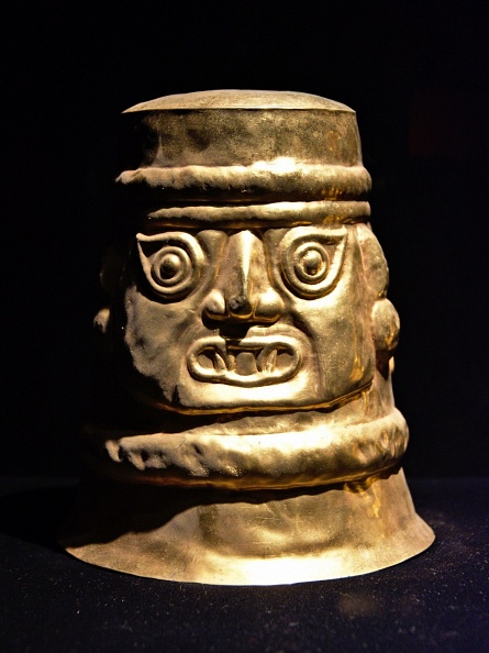 Gold mask in Larco Museum
