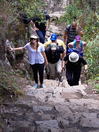 Climbing up track to Huayna Picchu