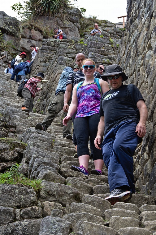 Steep stairs of Huayna Picchu ruins