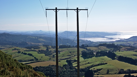 Power lines and Blueskin Bay