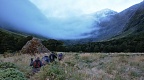 Tramping party in Gertrude Valley