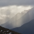 Clouds and sunbeams in Murchison Mountains