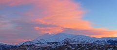 Panorama of Saint Bathans Range and morning clouds