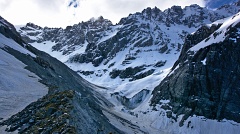 Terminal face of Cameron Glacier and Arrowsmith Range