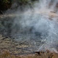 Steaming deep volcanic pool