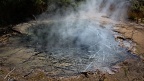 Steaming deep volcanic pool