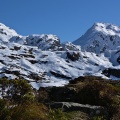 Hills in upper Routeburn Valley with some snow