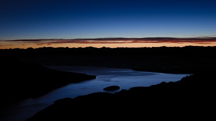 Orange dawn colours above Lake Te Anau