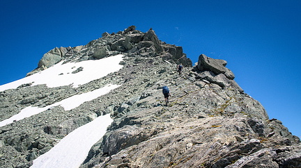 Steep climb to Mt Erebus summit