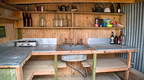 Kitchen area at McIntosh Hut