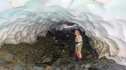Inside a snow cave