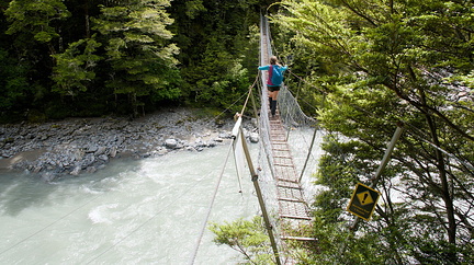 Swing bridge over Elcho Stream