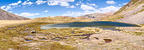 Panorama of the upper tarn by Freehold Creek
