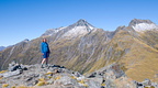 Tramper on peak 1629 metres