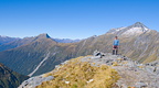 Tramper on peak 1629 metres